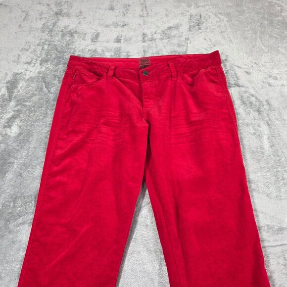 Tripp NYC Pants Womens Juniors 15 Red Corduroy 34" Waist Skinny Rave Punk Goth - Picture 3 of 10